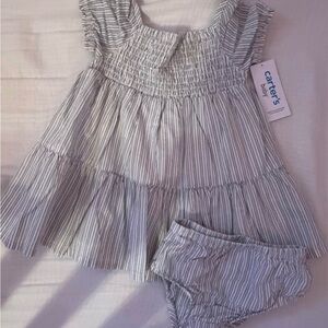 Carter's Blue and White Striped Dress with Bloomers